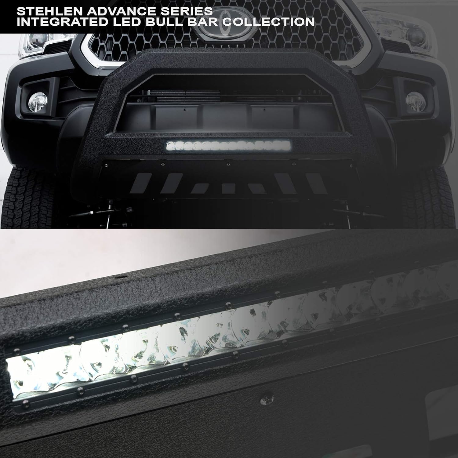 Textured Black Aluminum LED Bull Bar B8761
