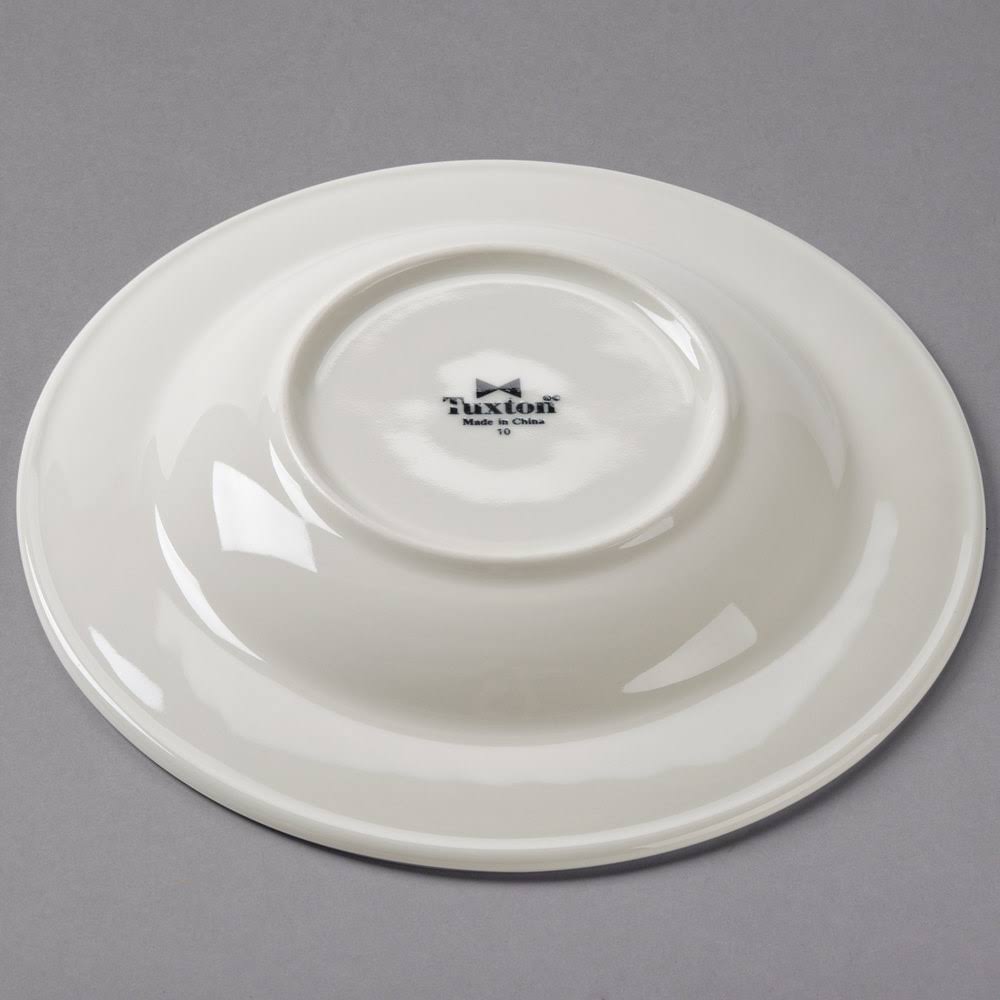 White 9.5 in. Embossed Rim Plate - 2 Dozen I691207