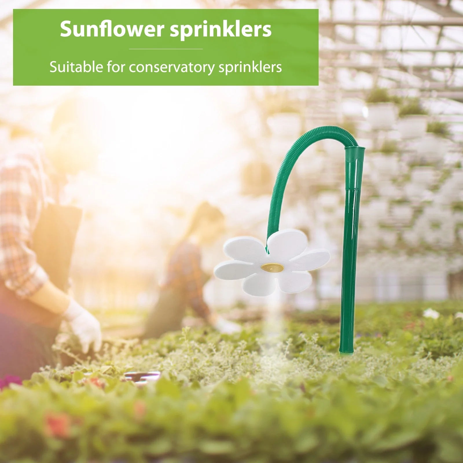 White Flower Shaped Dancing Sprinklers Lawn Watering with 2pcs Adapter A1310