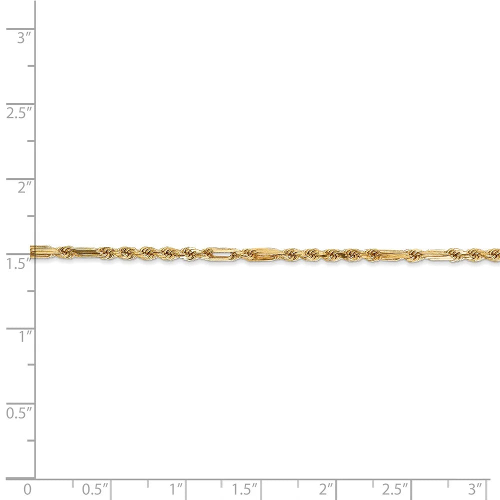 14kt Yellow Gold Diamond Cut Milano Rope Chain 18 inch Lobster Clasp V773868