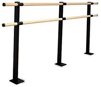 Wood Double Fixed Height Floor Mount Ballet Bar X68894