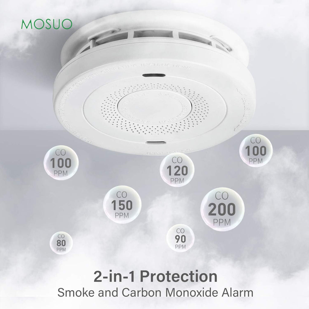 Smoke and Carbon Monoxide Detector Alarm, 10-Year Battery, Dual Sensor P474