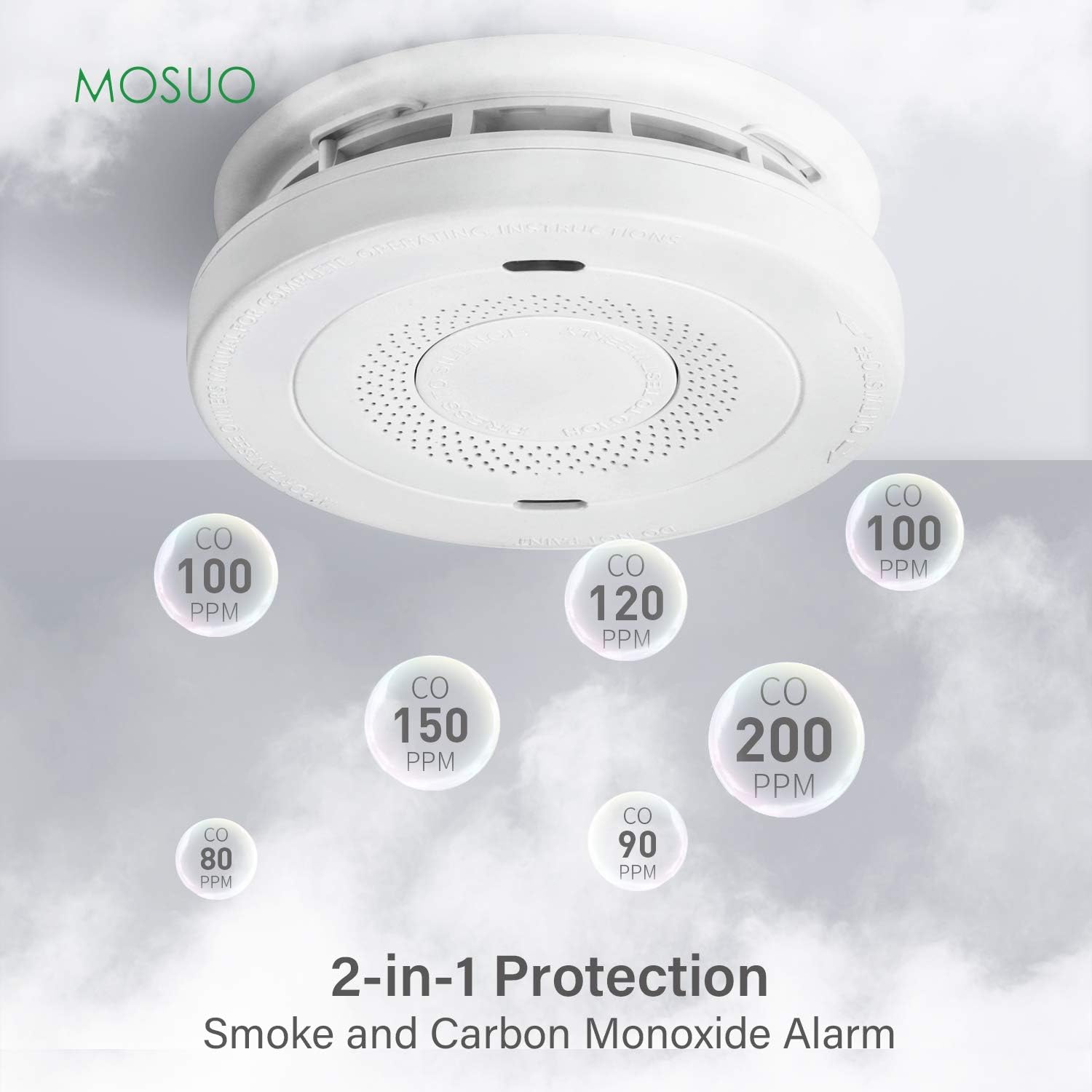 Smoke and Carbon Monoxide Detector Alarm, 10-Year Battery, Dual Sensor P474