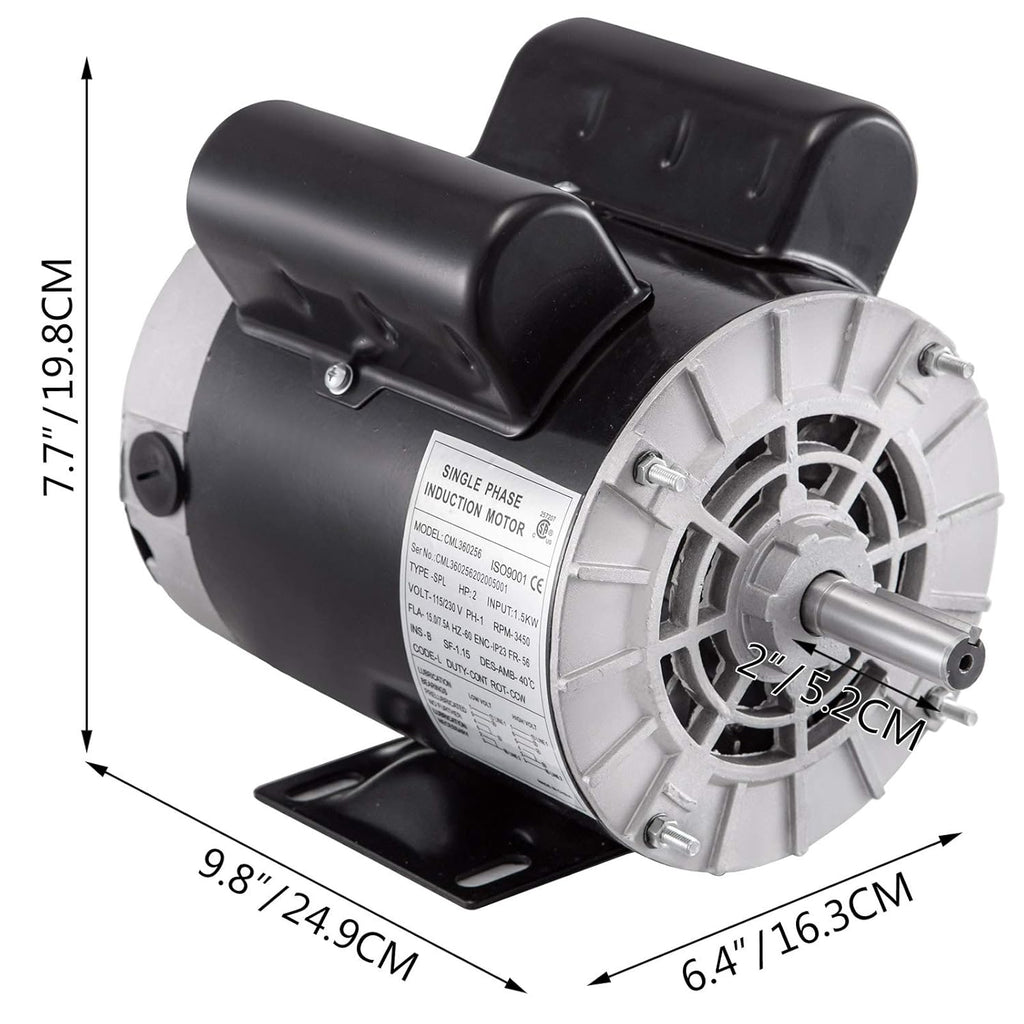 2Hp 3450RPM 115V 230V 56 Frame Single Phase Electric Motor X51843