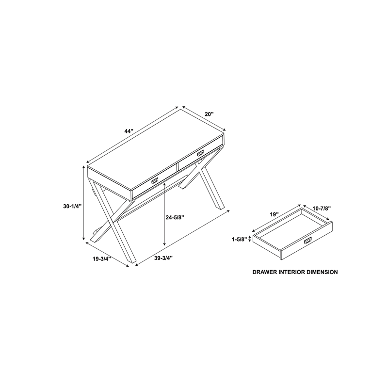 Blue Wood Writing Desk B681