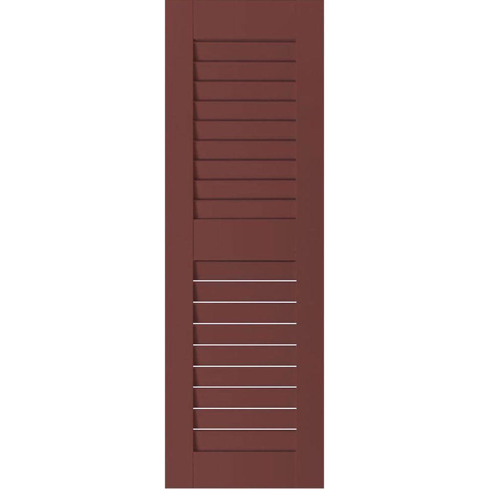 18 in. x 52 in. Exterior Real Wood Western Red Cedar Open Louvered Shutters Pair H423186
