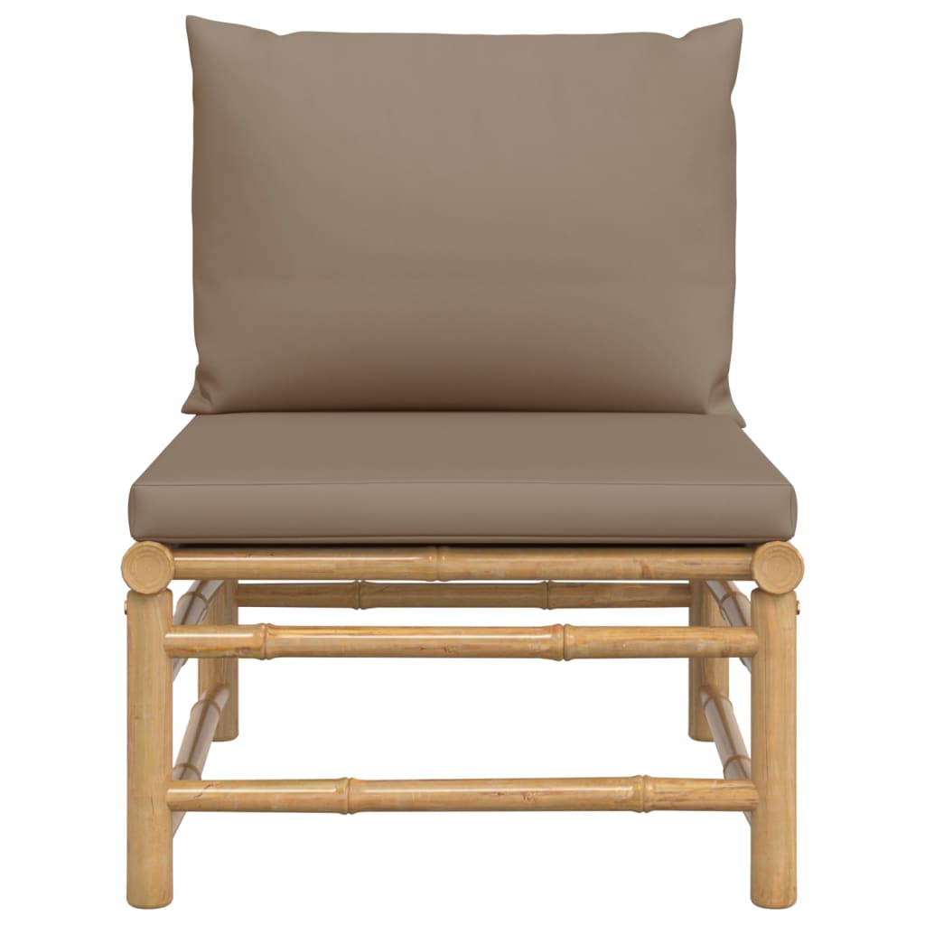 Bamboo Patio Sofa with Taupe Cushions L9465