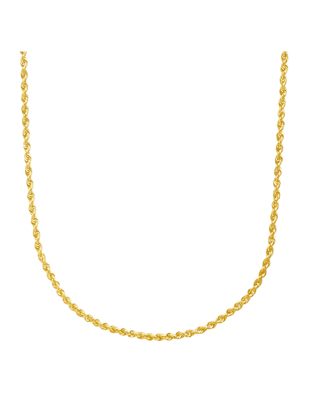 14kt Yellow Gold 20" Hollow Glitter Rope Chain Necklace P881