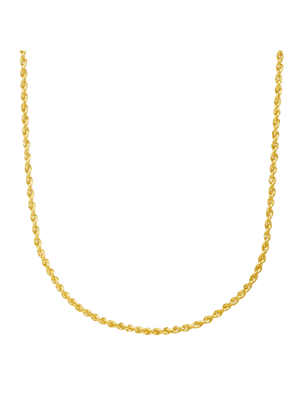 14kt Yellow Gold 20" Hollow Glitter Rope Chain Necklace P881