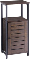 Narrow Bathroom Storage Cabinet with Shutter Door, Retro Espresso L3891
