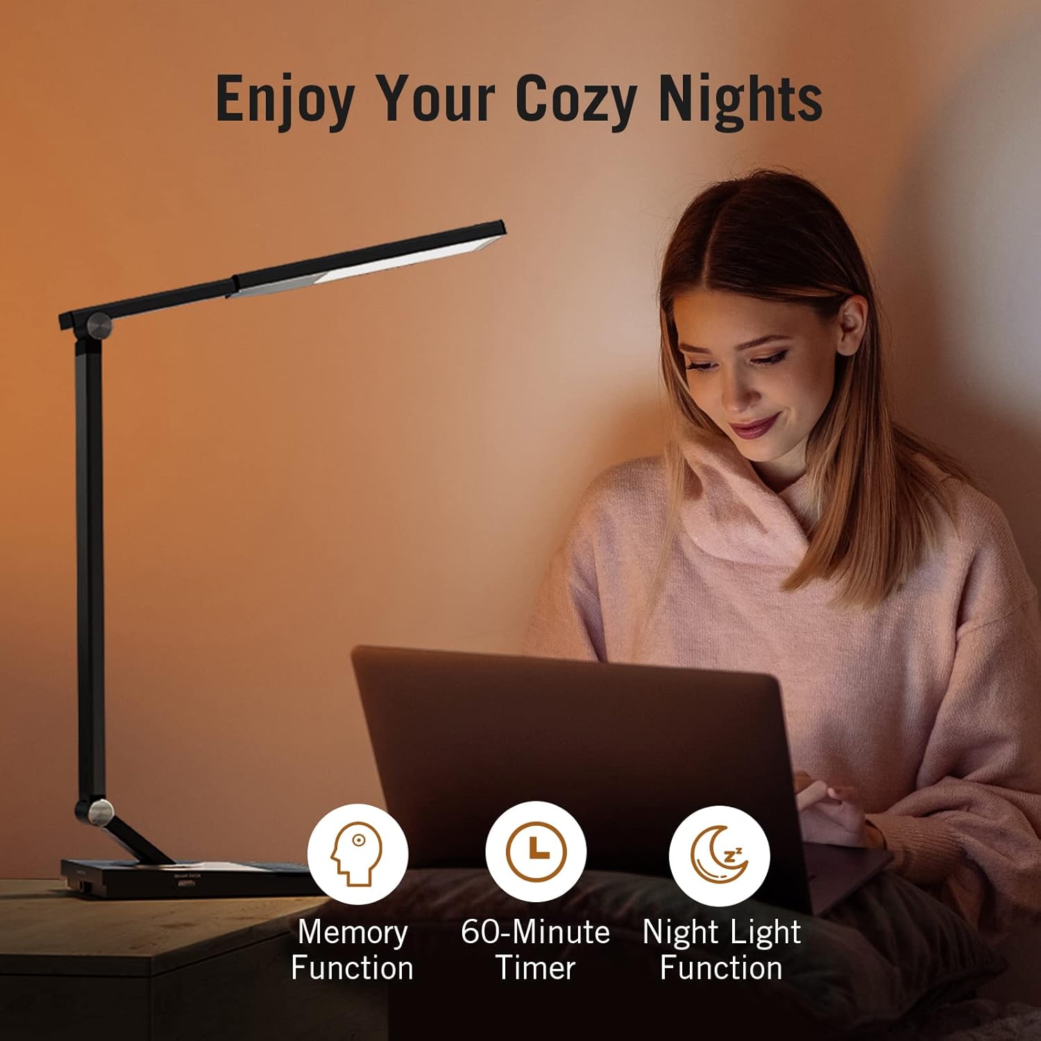 Metal LED Desk Lamp with USB Port, Touch Control A226