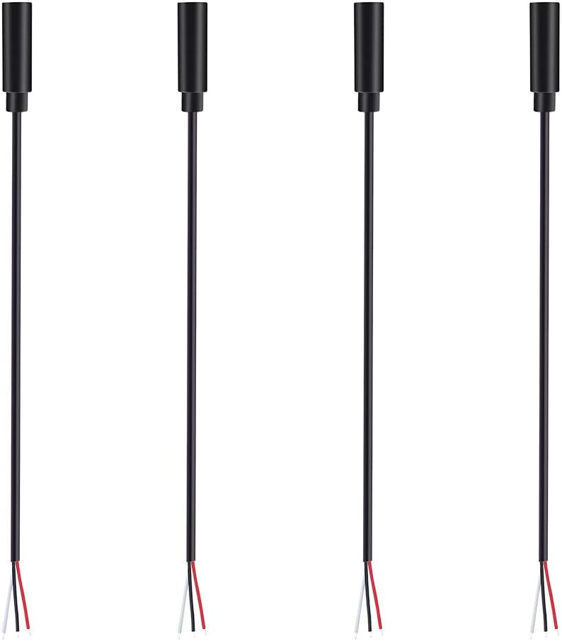 3.5mm Female Jack to Bare Wire TRS 3 Pole Stereo Audio Cable (4 Pack) M183