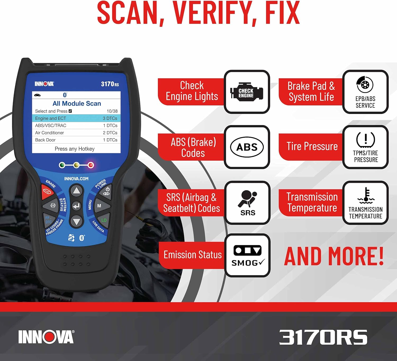 OBD2 Code Scanner with OBD1 Adapters O861