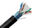 Cat6 Shielded Bulk Ethernet Cable, Riser CMR, Solid 24 AWG, 1000ft Black C575424