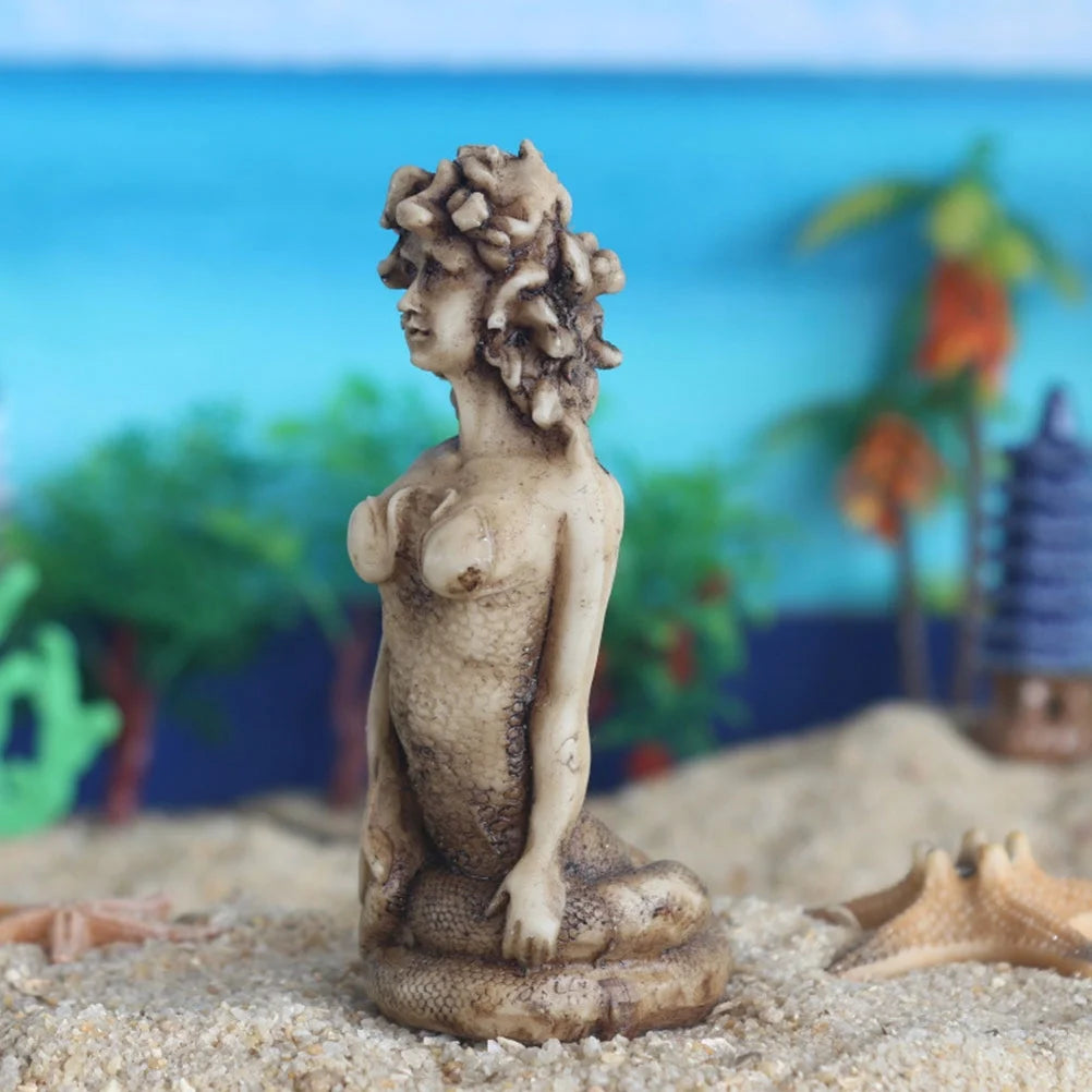 Gorgon Serpent Sculpture Resin Ornament N1074