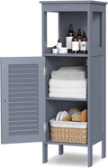 Grey Wooden Bathroom Storage Cabinet with 1 Door & Adjustable Shelf K309827