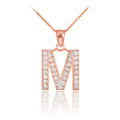 10K Diamond Monogram Pendant Necklace P3809