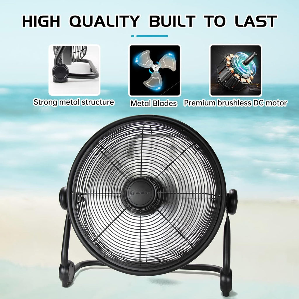 15000mAh 12'' Cordless Metal Blade Portable Fan W152920