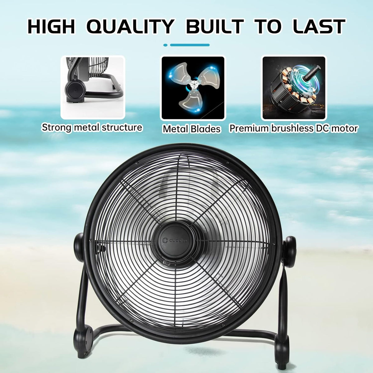 15000mAh 12'' Cordless Metal Blade Portable Fan W152920