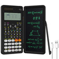 Black Rechargeable Scientific Calculator with Writing Pad and Hard Case C81505