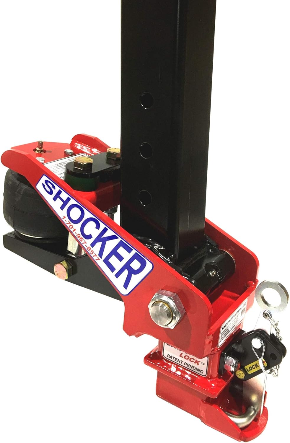 Gooseneck Air Hitch & Coupler, Square 4" Straight Pin 30K Coupler 9" Offset N2460