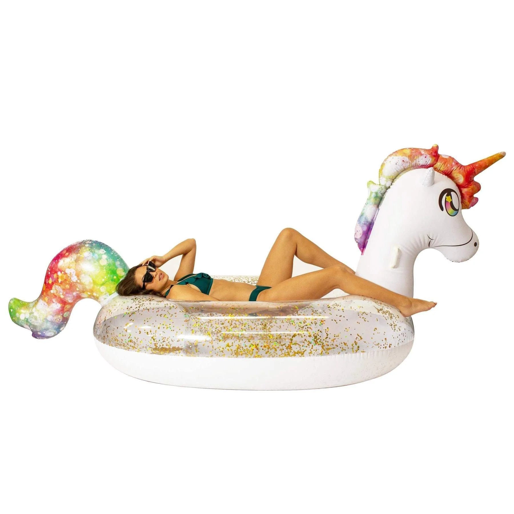Glitter Unicorn Gigantic Beach Pool Raft W814