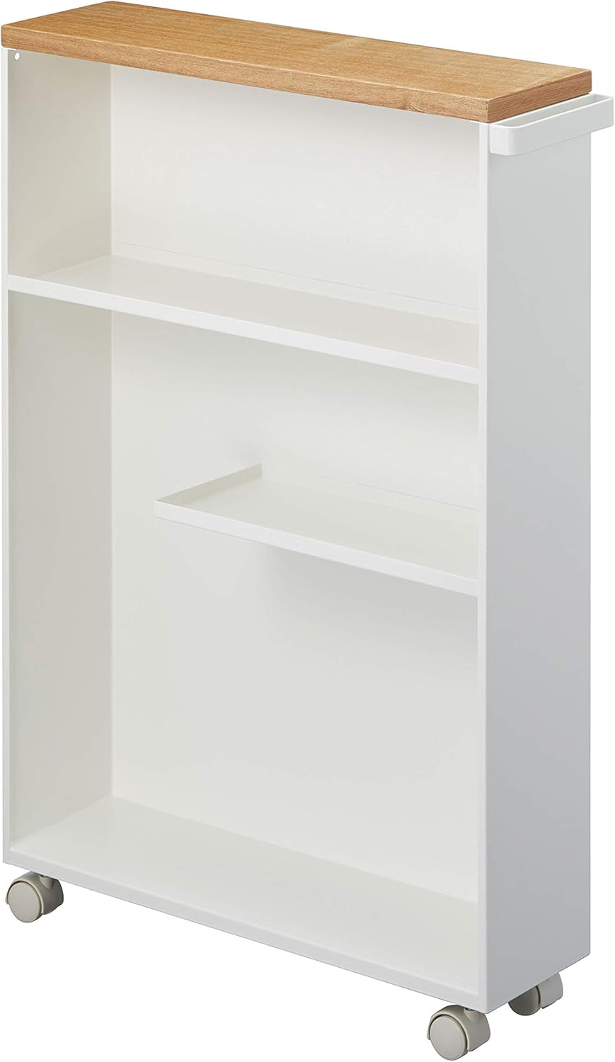 Black Rolling Slim Bathroom Cart With Handle M965081