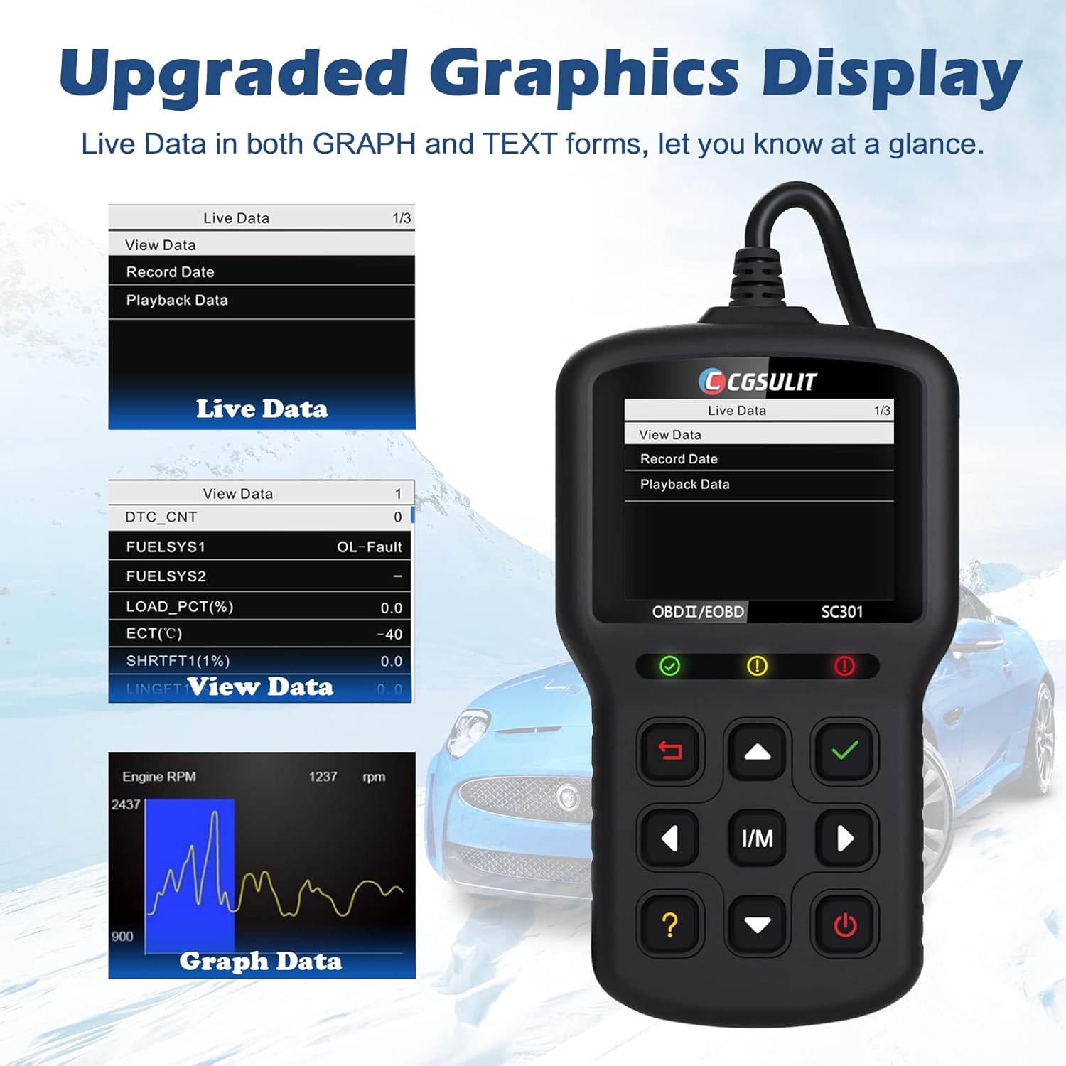 OBD2 Scanner Diagnostic Code Reader with Reset, Black Pack of 2 P638102