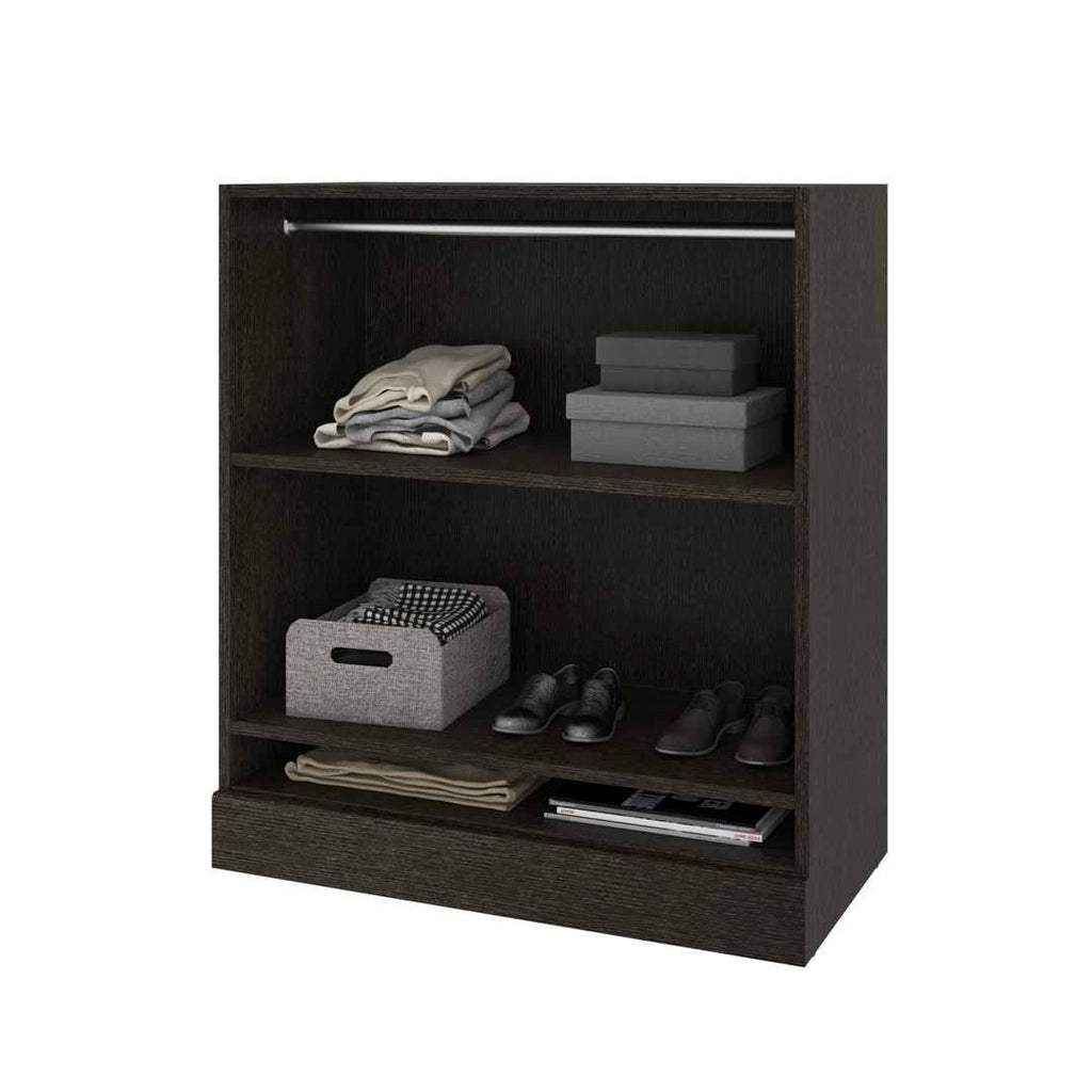 White Low Storage Unit with Rod X756