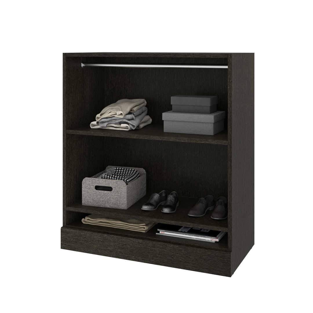 White Low Storage Unit with Rod X756