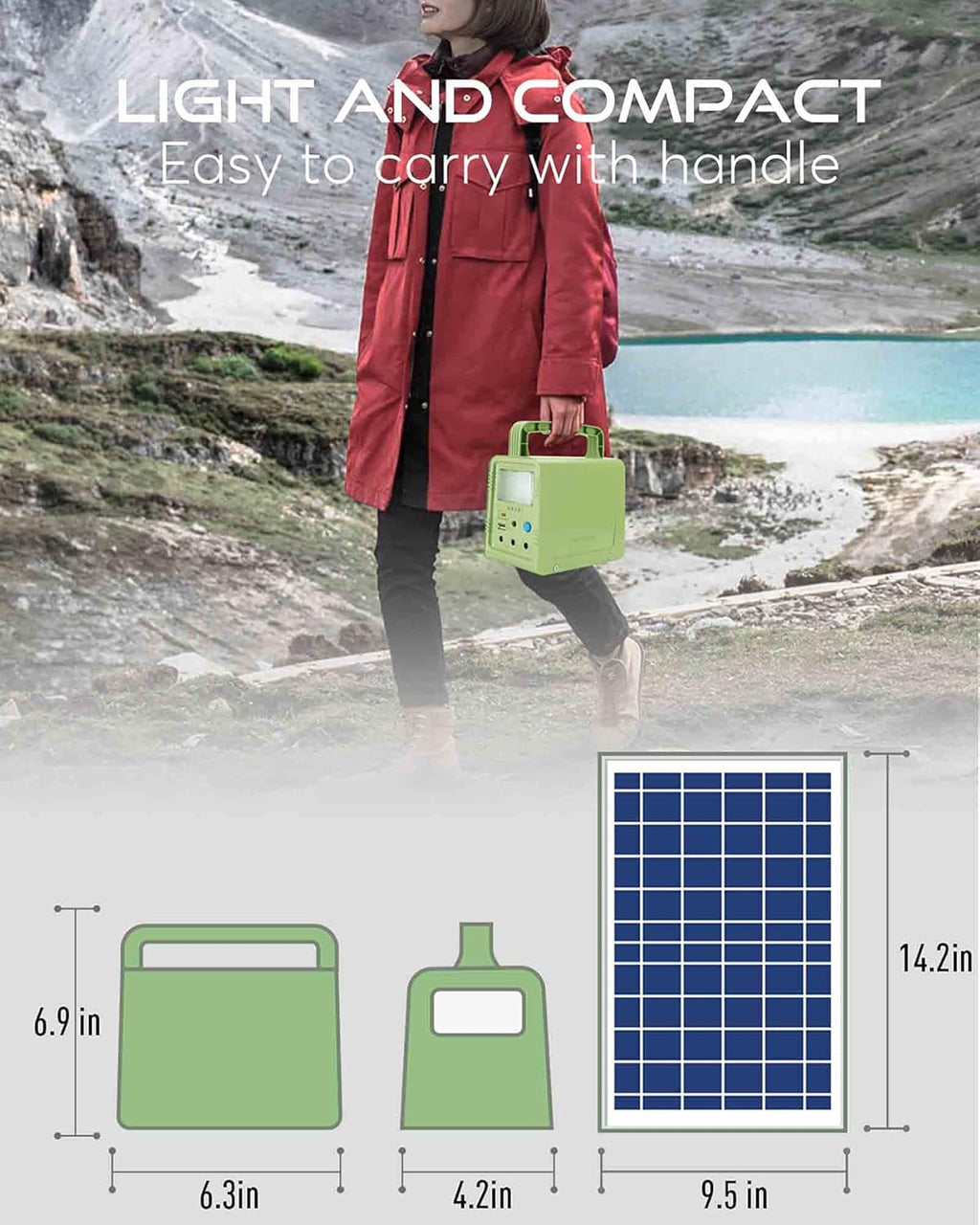 84Wh Portable Power Station with Solar Panel & Flashlights, USB DC Outlets, Pack of 2 E76391