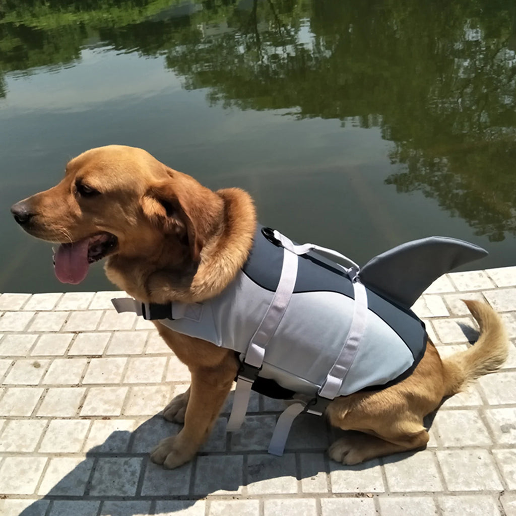 Dog Pet Shark Swimsuit Vest Safety Wear I5955