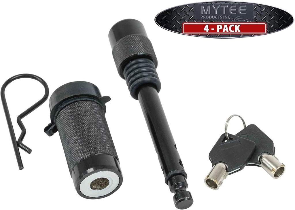Black Trailer Hitch Lock, 1/2 Inch Pin Diameter, 4 Pack F74963