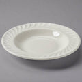 White 9.5 in. Embossed Rim Plate - 2 Dozen I691207