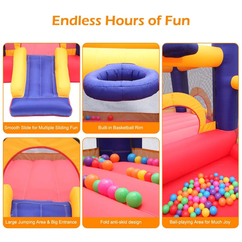 Inflatable Bounce House Castle Kids Slide Jumper Bouncer 2 Room with Blower O2169