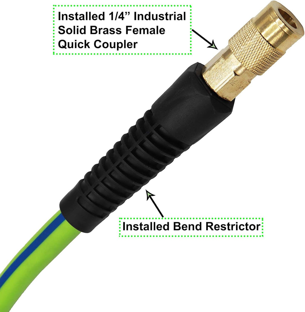 Hybrid Air Hose 3/8-Inch by 100-Feet 300 PSI with 1/4-Inch Industrial Air Fittings, Pack of 2 G7741