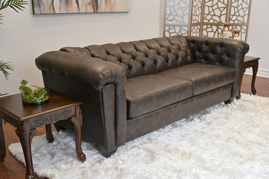 Faux Leather Chesterfield Sofa M2795