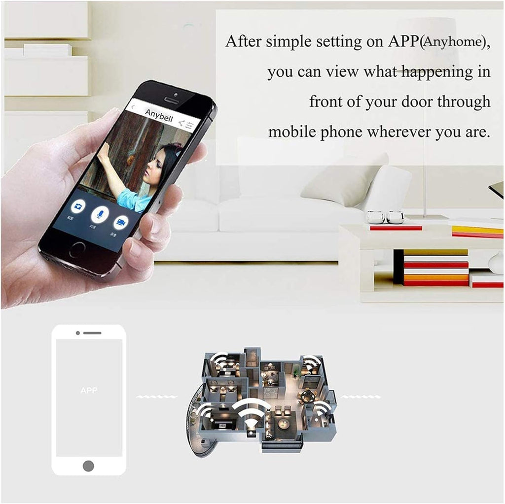 Waterproof WiFi Doorbell Camera with Night Vision and Rechargeable Batteries F341
