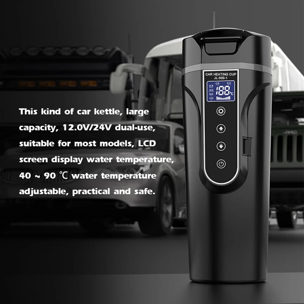 12.0V Car 24V Truck Heated Cup Electric Kettle with LCD Display C622741