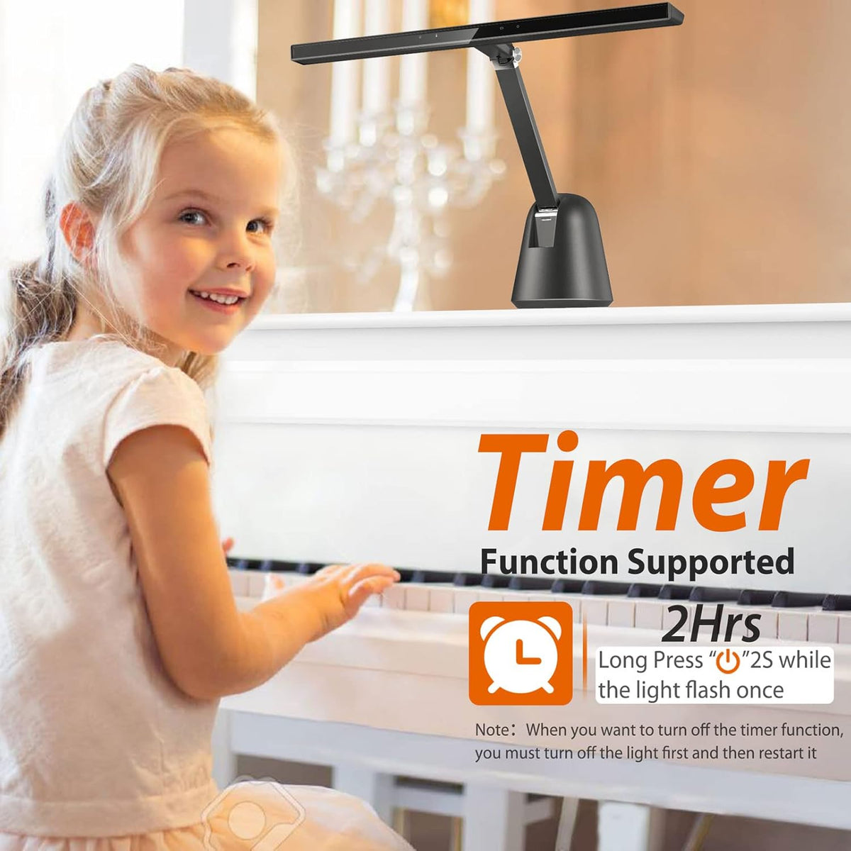 Piano Light with Auto-Dimming LED Lamp X490