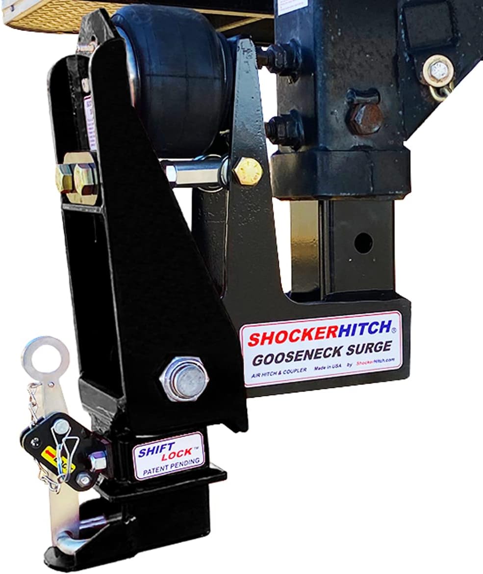 Gooseneck Air Hitch & Coupler, Square 4" Straight Pin 30K Coupler 9" Offset N2460