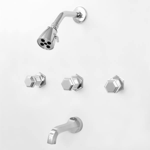 Three Valve Tub and Shower Set Antique Bronze N4200