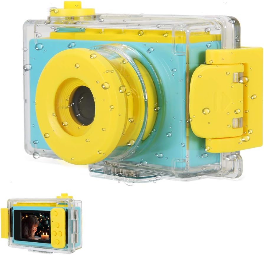 Waterproof Kids Camera Mini 8MP 1080P HD Camcorder with 16GB MicroSD Card (Blue) P76229