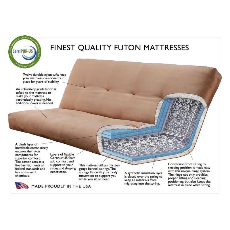 Mocha Brown/Black Full Futon with Fabric Mattress B82512