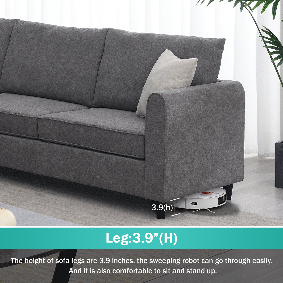 Gray Upholstered Sectional Sofa K108740