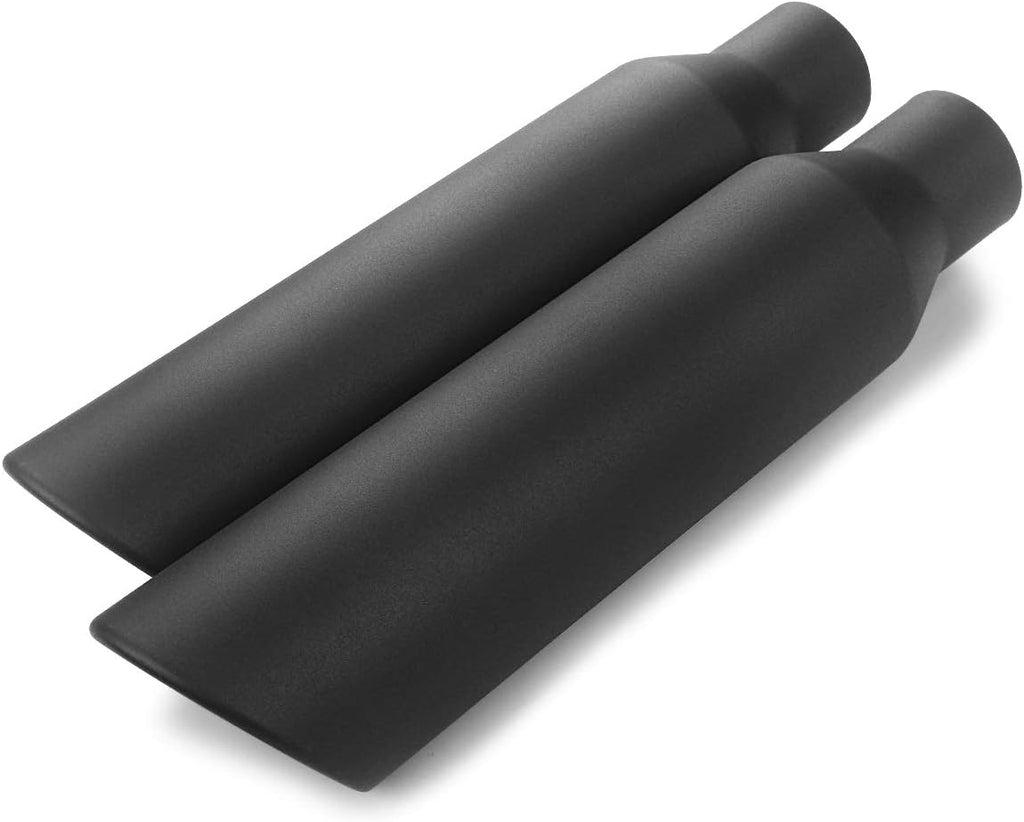 Black Coated Stainless Steel Exhaust Tip 2.5" Inlet to 4" Outlet 17" Long Pack of 2 F641