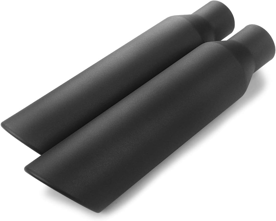 Black Coated Stainless Steel Exhaust Tip 2.5" Inlet to 4" Outlet 17" Long Pack of 2 F641