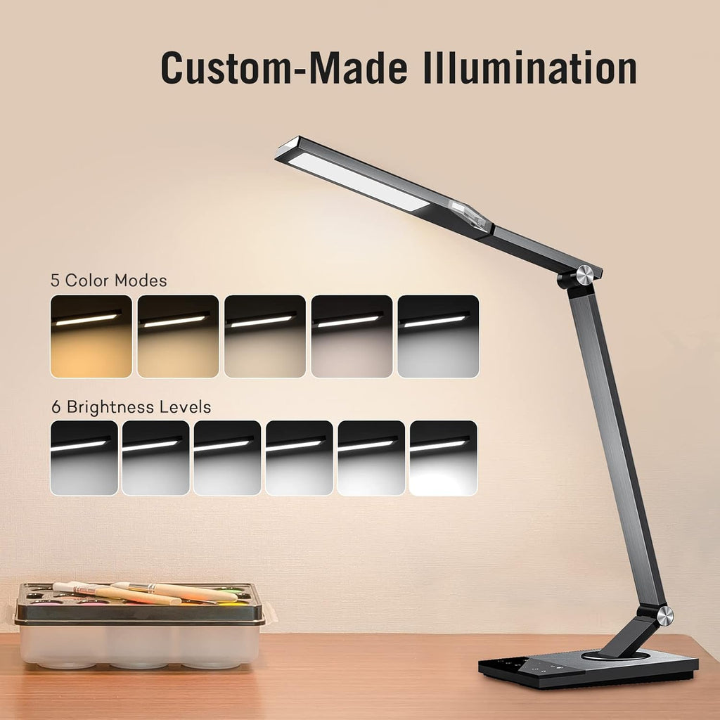 Metal LED Desk Lamp with USB Port, Touch Control A226