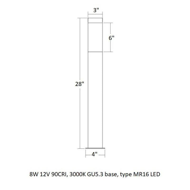 Textured Gray LED Bollard A57509