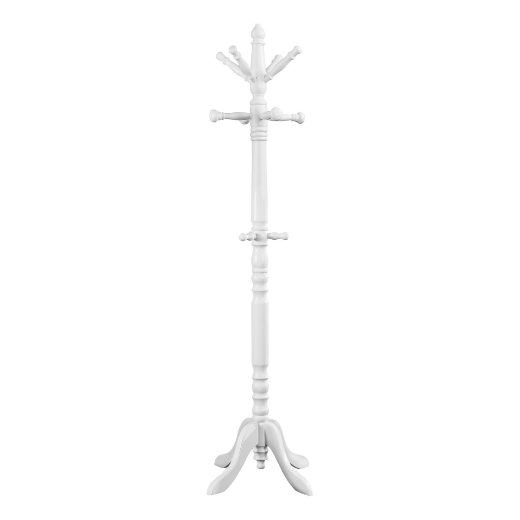 Antique White Wood Coat Rack I851695